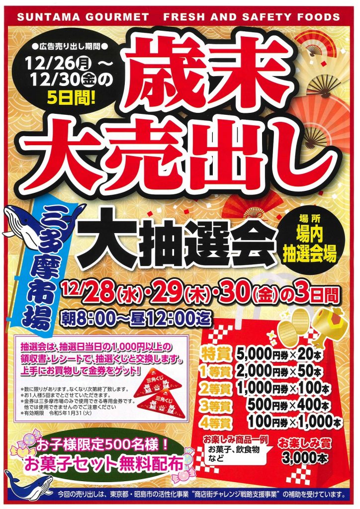 12月28日～30日「三多摩市場 歳末大売出し・大抽選会」 – 昭島観光